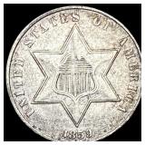 1859 Silver Three-Cent Piece CLOSELY UNCIRCULATED