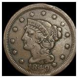 1849 Braided Hair Large Cent LIGHTLY CIRCULATED