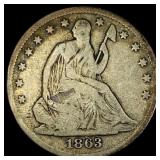 1863 Seated Liberty Half Dollar LIGHTLY CIRCULATED