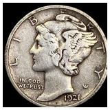 1921-D Silver Mercury Dime NEARLY UNCIRCULATED