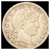 1912-S Silver Barber Quarter NEARLY UNCIRCULATED