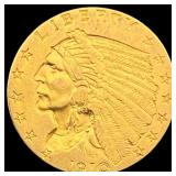 1910 Indian Head $2.5 Gold Quarter Eagle CLOSELY U
