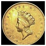 1854 Gold $1 Indian Princess Head Type 2 CHOICE AU