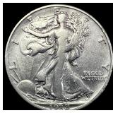 1938-D Silver Half Dollar Walking Liberty LIGHTLY