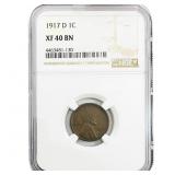 1917-D Wheat Cent NGC XF40
