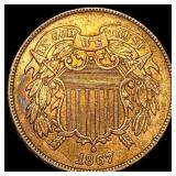 1867 Copper 2 Cents UNCIRCULATED