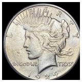 1924-S Silver Peace Dollar CHOICE AU
