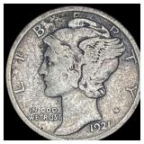 1921 Silver Mercury Dime LIGHT CIRC