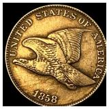 1858 Copper-Nickel Flying Eagle Cent NEARLY UNCIRC