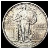 1917 Type 1 Standing Liberty Quarter CHOICE AU