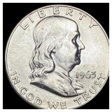 1963-D Silver Half Dollar Franklin UNCIRCULATED