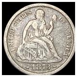 1873-S Silver Seated Liberty Dime LIGHTLY CIRCULAT
