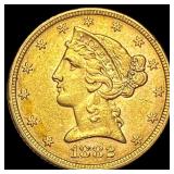 1882 Liberty Head Half Eagle $5 Gold LIGHTLY CIRCU