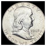 1963-D Silver Half Dollar Franklin UNCIRCULATED