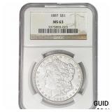 1897 Morgan Silver Dollar NGC MS63