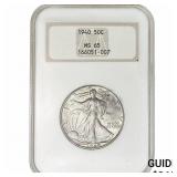1940 Walking Liberty Half Dollar NGC MS65