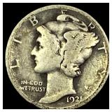 1921 Silver Mercury Dime NICELY CIRCULATED