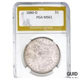 1880-O Morgan Silver Dollar PGA MS61