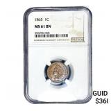 1865 Indian Head Cent NGC MS61 BN