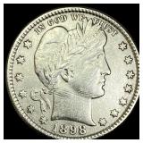 1898 Barber Silver Quarter CLOSELY UNCIRCULATED