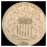 1869 Shield Nickel CHOICE AU