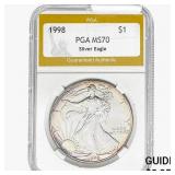 1998 American Silver Eagle PGA MS70