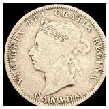 1890 Canada Silver 25 Cents H Mint Mark LIGHTLY CI
