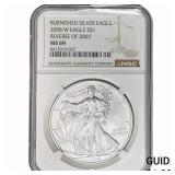 2008-W Rev 07 Silver Eagle NGC MS69