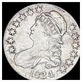 1824 Capped Bust Half Dollar NEARLY  UNCIRCULATED