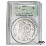 1881-S Morgan Silver Dollar PCGS MS64