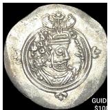 Sasanian Khusru II 591-628 AD Silver Drachm CHOIC