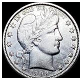 1908-O Silver Barber Half Dollar LIGHTLY CIRCULAT