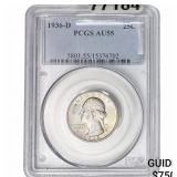 1936-D Washington Silver Quarter PCGS AU55
