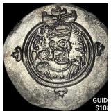 Sasanian Khusru II 591-628 AD Silver Drachm CHOIC