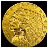 1914 Indian Head $2.50 Gold Quarter Eagle UNCIRCUL