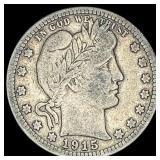 1915-S Silver Barber Quarter LIGHTLY  CIRCULATED