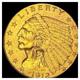 1912 Indian Head $2.50 Gold Quarter Eagle CLOSELY