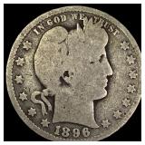 1896-O Silver Barber Quarter NICELY CIRCULATED