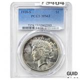 1928-S Silver Peace Dollar PCGS MS63