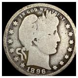 1896-O Silver Barber Quarter NICELY CIRCULATED