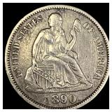 1890 Silver Dime CLOSELY UNCIRCULATED