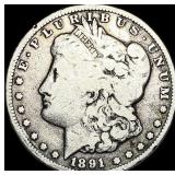 1891-CC Silver Morgan Dollar LIGHTLY  CIRCULATED