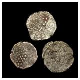 [3 Coins] Pratihara 780-980 AD Silver Drachm NEAR