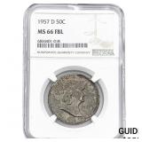1957-D Franklin Half Dollar NGC MS66 FBL