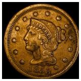 1853 Braided Hair Large Cent NEARLY UNCIRCULATED