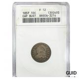 1837 Capped Bust Dime ANACS F12