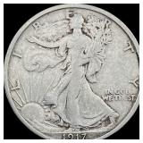 1917 Walking Liberty Half Dollar ABOUT UNCIRCULATE