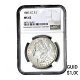 1883-CC Morgan Silver Dollar NGC MS62
