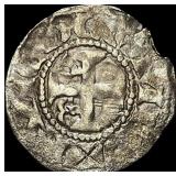 1100s Crusades France Anjou Silver Denier NEARLY U