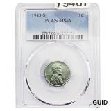 1943-S Wheat Cent PCGS MS66